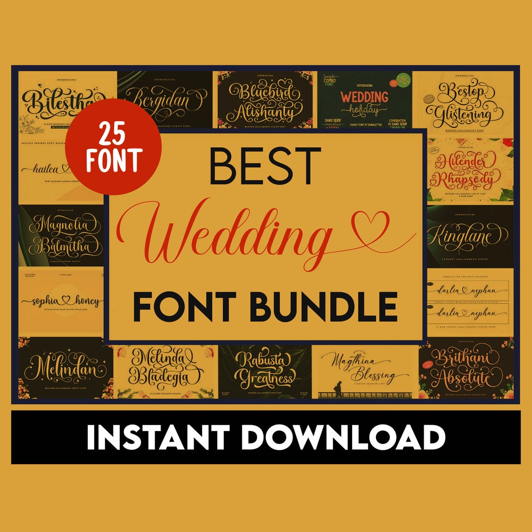Wedding Font Bundle Calligraphy Font Bundle Script Font - Etsy UK