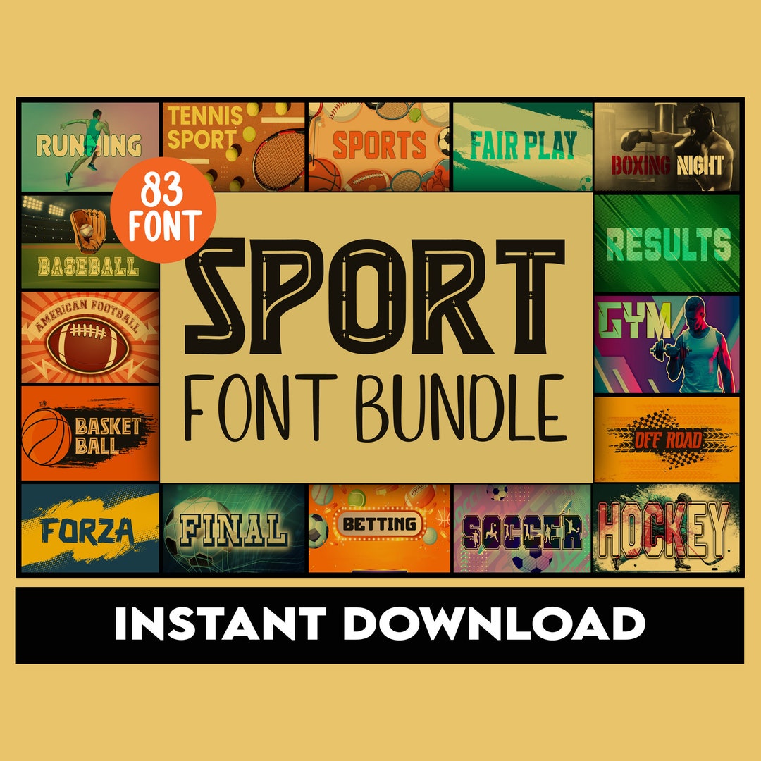Sports Font Bundle, Sports Font SVG, Sport Font SVG, Sport Font for