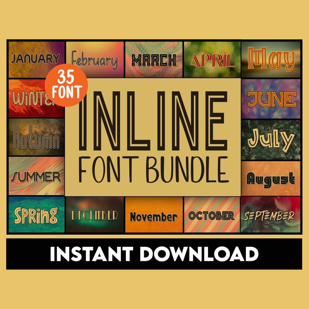 inline-font-bundle-inline-font-collection-inline-alphabet-etsy