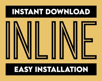 Inline Font, Inline Letters, Inline Alphabet, Inline Text, Cricut Font, Procreate, Silhouette, Printable Fonts, Goodnotes Font, Cool Fonts