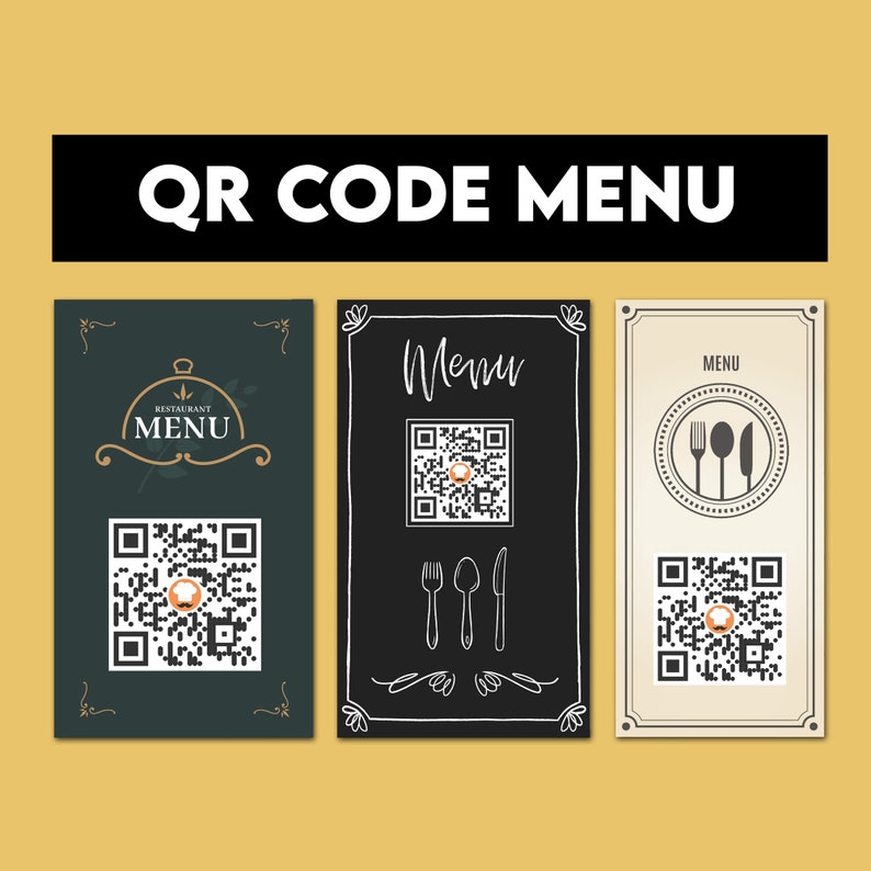 QR Code Menu Design, Menu QR Code for Restaurant & Cafe, Personalizable