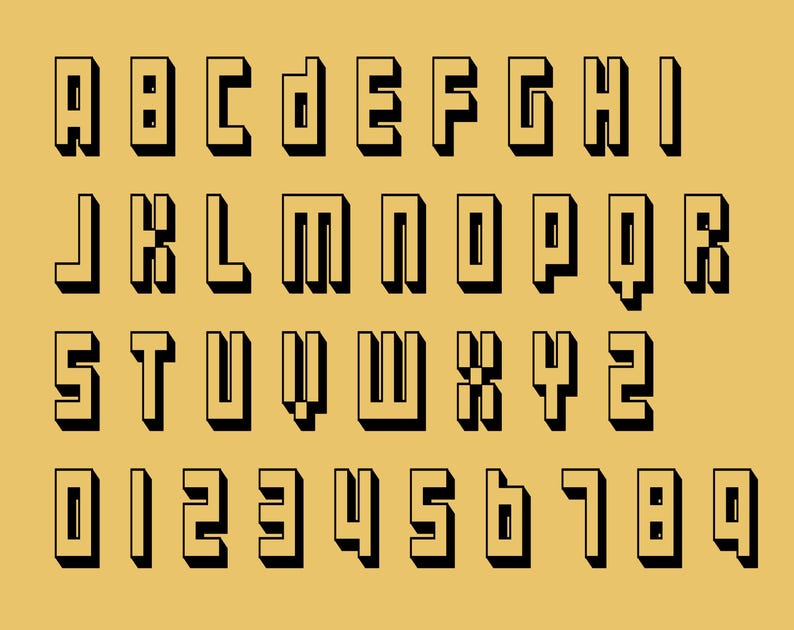 Drop Shadow Font, Bold 3D Effect (OTF File) - Etsy