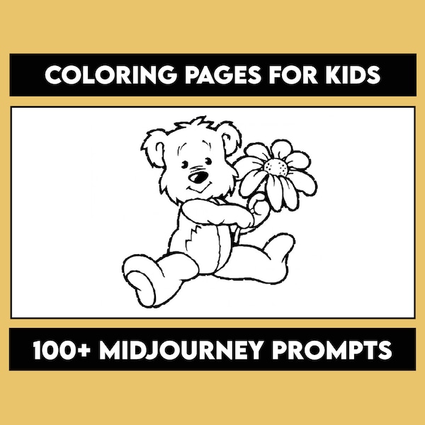 Coloring Pages Prompt Midjourney, Midjourney Prompts For Coloring Pages, Coloring Book Prompt For Kids, Midjourney Prompts For Kids