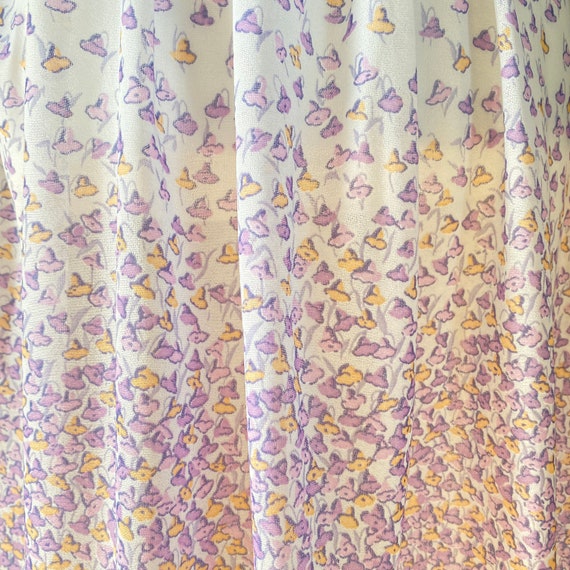 Vintage 70s ILGWU Pastel Lavender Purple White Ye… - image 4