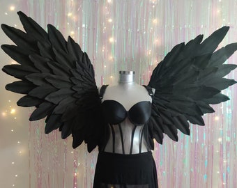 Black wings Halloween wings Giant wings Devil wings Cosplay wings Photo propsLarge black wings