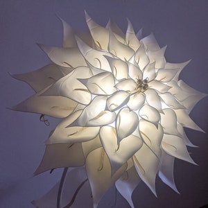 Giant flower lamp Floor lamp Lamp handmade Birthday gift  Bedside lamp Home decor White flower lamp Night lamp Large flower Christmas flower