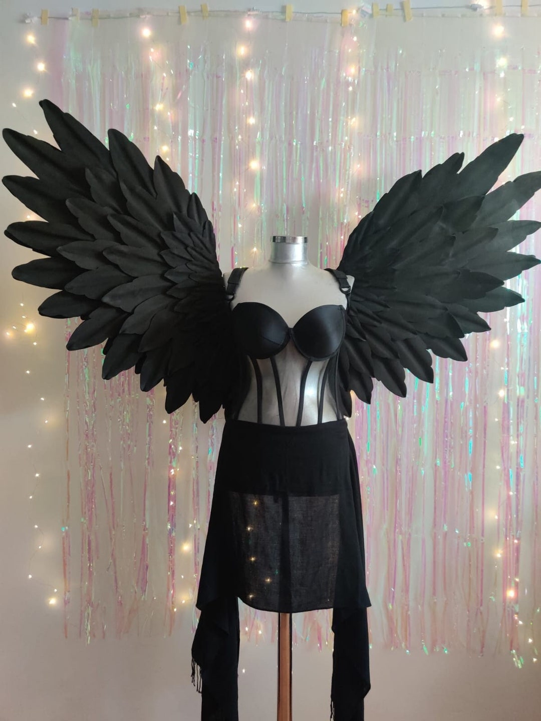 Black Wings Halloween Wings Giant Wings Devil Wings Cosplay Wings Photo