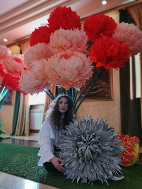 Giant Flowers Giant Peony DIY Flowers Decoration Flowers Home Decoration  Decoration Room Handmade Flowers Giant Large Peony Paper Peony 