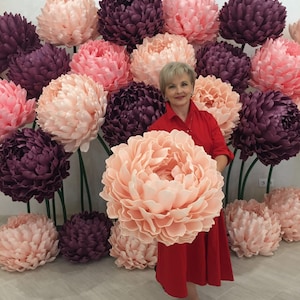 Lampada a forma di fiore gigante Lampada da terra Luce notturna Decorazione per la casa Fiore gigante Peonia gigante Lampada da comodino Lampada da notte Fiore grande Lampada a forma di fiore grande fatta a mano