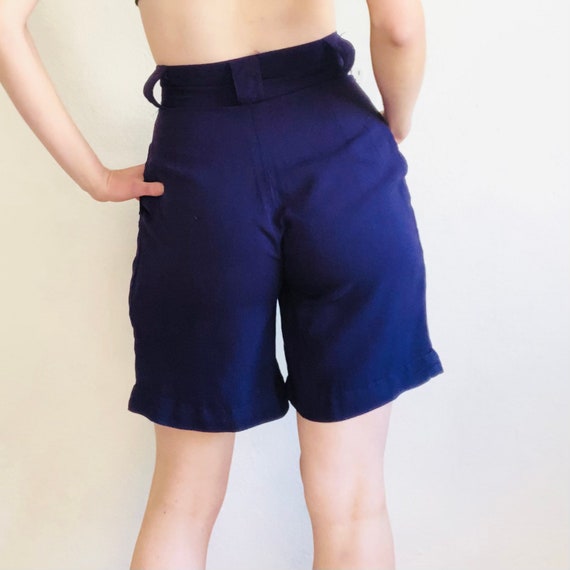 80s Vintage Pleated Shorts, Size Small, Purple Hi… - image 7