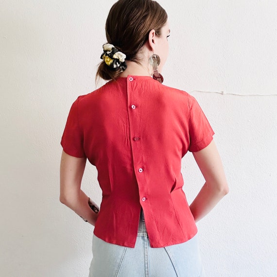 50s Vintage Collegiate Blouse, Size Small, 40s Or… - image 3