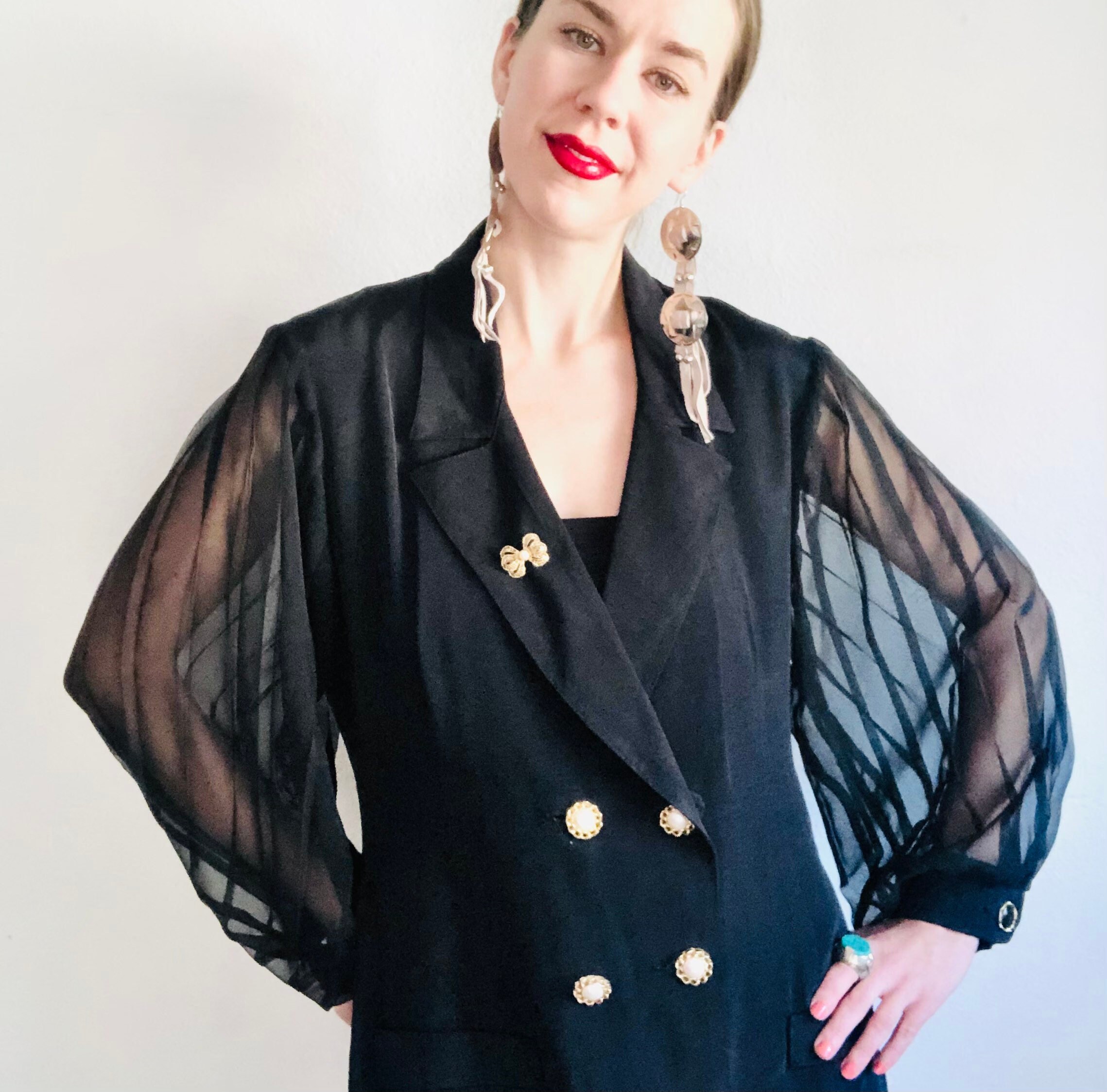 Sheer Sleeve Blazer - Etsy