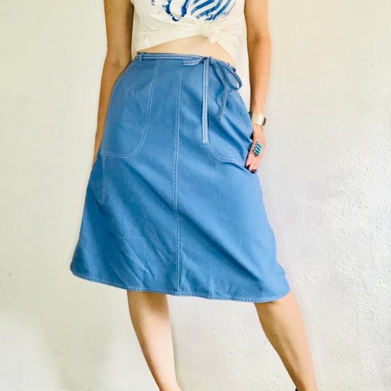 70s Workwear Wrap Skirt, Vintage, Small Medium, L… - image 1