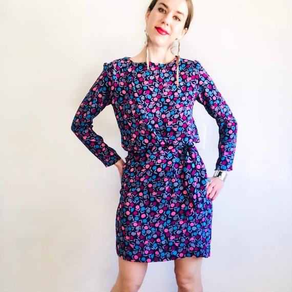 70s Printed Wrap Dress, Small Petite, Vintage 70s… - image 8