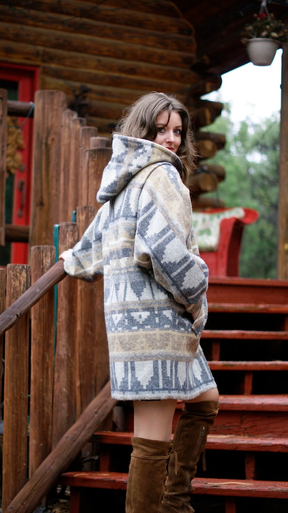 MACKINTOSH Wool Blanket Coat, Large 80s 90s Vintag