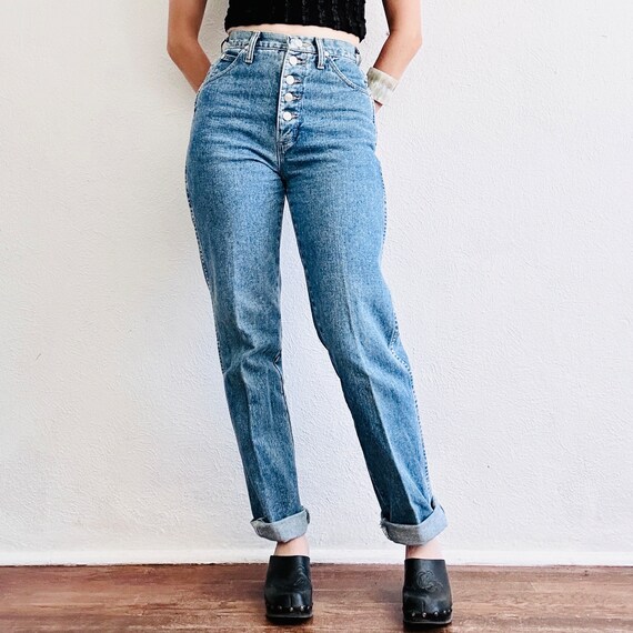 Vintage WRANGLER Western Jeans, 26 Waist, Button … - image 2