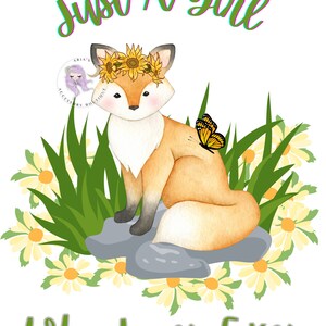 Just A Girl Who Loves Foxes, Green, Daisies, Butterfly, PNG, Sublimation, Digital Download, For T-shirts, Houdies, Totes, Mugs, Tank Tops