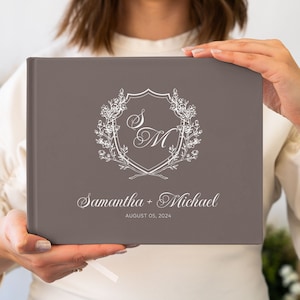 Custom Wedding Guestbook - Reception Signing Guest Book - Minimalist Hardcover Bridal Shower Book - Wedding Anniversary Gifts for Her