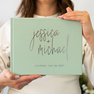 Personalized Wedding Guest Book | Custom Reception Signing Book | 9 x 7 Guestbook |  Wedding Reception, Anniversary Gifts for Her