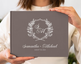 Custom Wedding Guestbook - Reception Signing Guest Book - Minimalist Hardcover Bridal Shower Book - Wedding Anniversary Gifts for Her