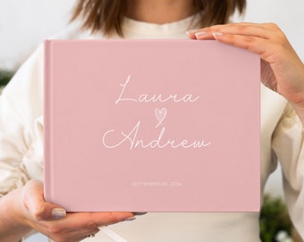 Custom Wedding Guest Book Engagement Signing Book | Personalized Reception Guestbook | Bridal Shower Gift | Anniversary Gifts for Her