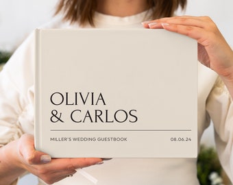 Wedding Guest Book Custom Reception Guestbook  | Personalized Engagement Signning Book | Wedding Anniversary Gifts