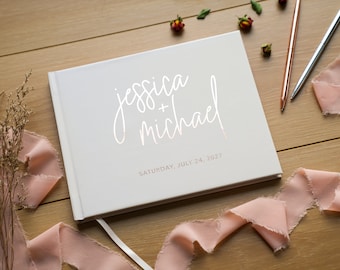 Personalized Wedding Guestbook, Custom Reception Signing Guest Book, Bridal Shower Gifts, Engagement Gift