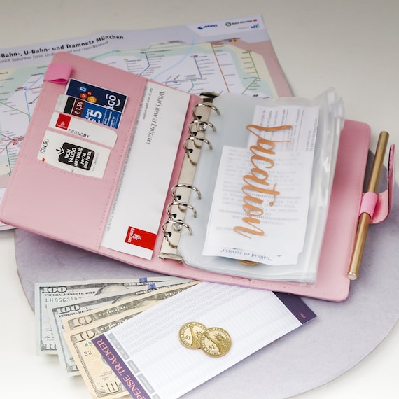 A6 Planner Notebook Agenda Budget Workbook French Envelope Binder Pockets  for Money Saving Bill Organizer