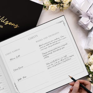 Personalisiertes Hochzeitsgästebuch Individuelles Gästebuch für den Empfang Verlobungsbuch Geschenke zum Hochzeitstag für Sie Bild 7