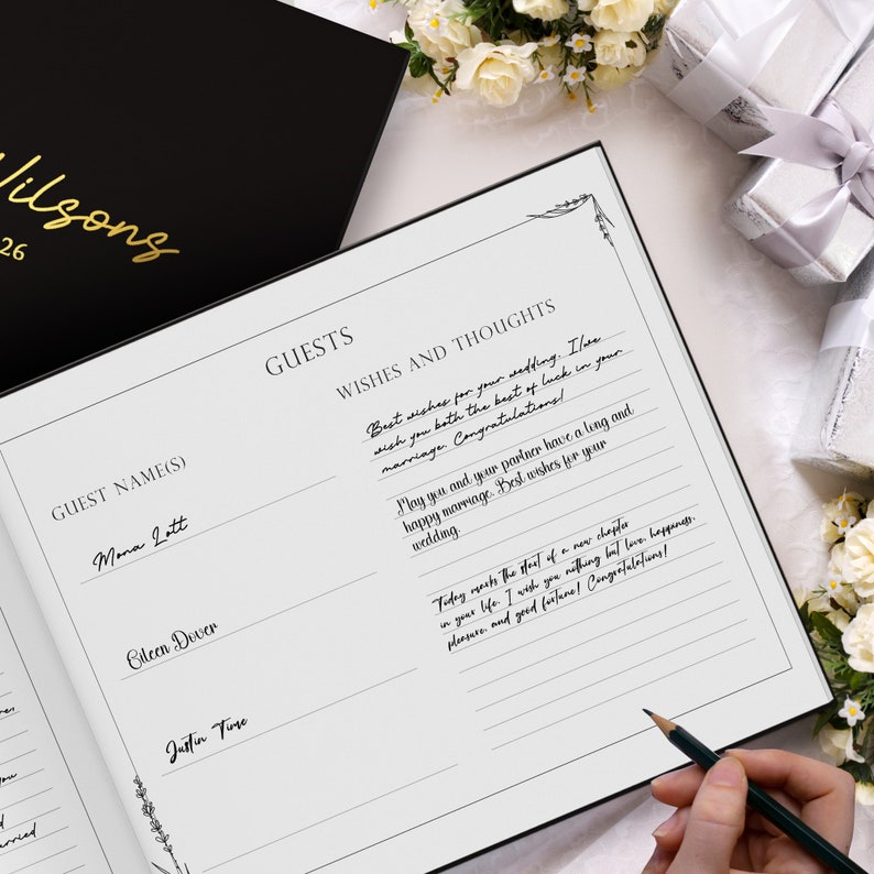 Personalisiertes Hochzeitsgästebuch Individuelles Gästebuch für den Empfang Verlobungsbuch Geschenke zum Hochzeitstag für Sie Bild 7