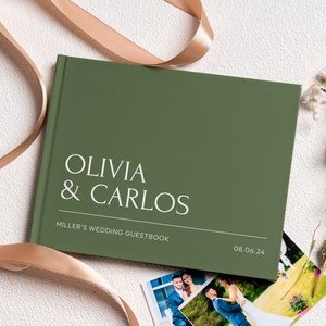 Personalized Wedding Guest Book, Custom Engagement Guestbook, Reception Signing Book, Anniversary Gifts for Her