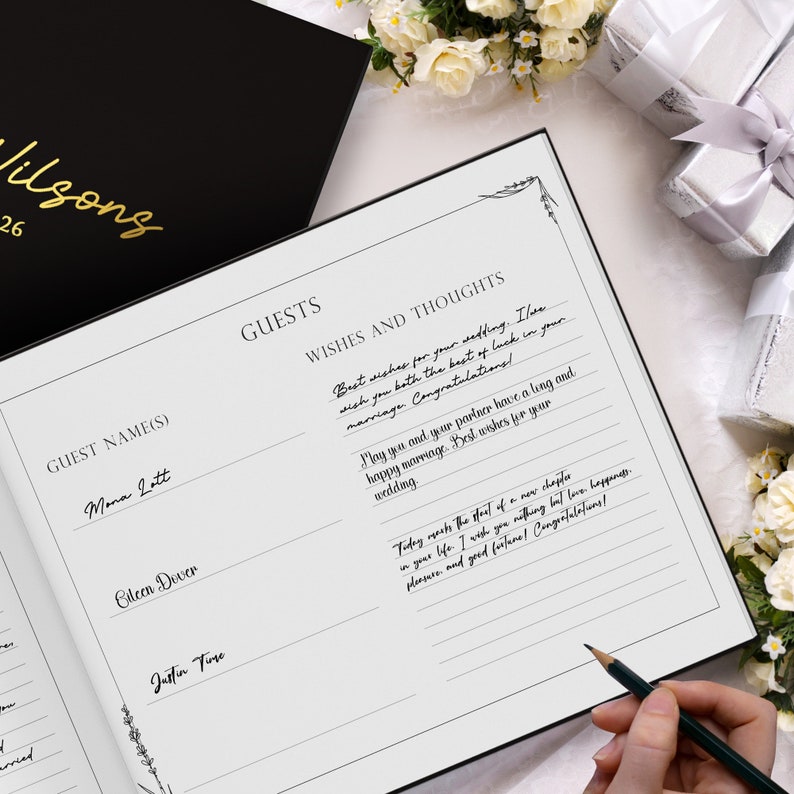 Personalized Linen Guestbook | Custom Wedding Guest Book | Reception ...
