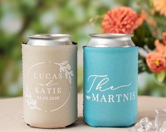 Custom Wedding Can Coolers | Personalized Neoprene Can Beverage Holder | Wedding Favor
