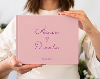 Libro de firmas personalizado para bodas, libro de visitas personalizado, recuerdo de compromiso/boda, álbum de recortes/despedida de soltera/regalo de aniversario