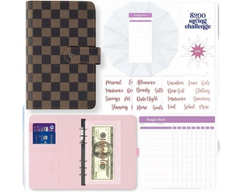 Black & Brown A6 Budget Binder Money Binder With Cash 