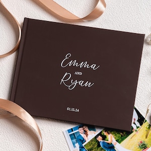 Livre d'or traditionnel pour réception de mariage, Livre d'or de mariage, Livre de signatures personnalisé, Album photo souvenir personnalisable, 50 feuilles de papier