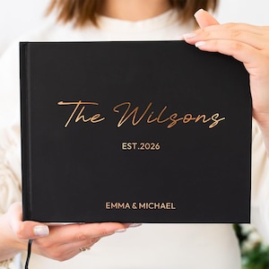 Livre d'or personnalisé pour mariage | Carnet de dédicaces personnalisé pour la réception | 9,2 x 7,2 Livre d'or | Cadeaux de mariage pour elle