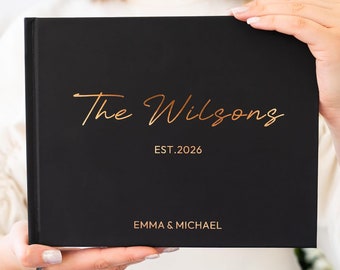 Livre d'or personnalisé pour mariage | Carnet de dédicaces personnalisé pour la réception | Livre d'or 9 x 7 | Cadeaux de mariage pour elle