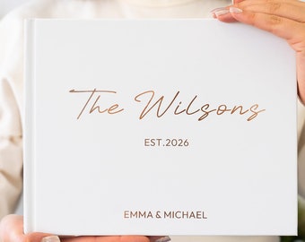 Custom Wedding Guest Book | Personalized Signing Guestbook | Engagement Reception Book | Anniversary Gifts