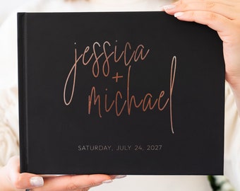 Personalized Wedding Guestbook | 9 x 7 Inch Reception Signing Book | Custom Guest Book | Engagement Wedding Bridal Gift | Gifts for Her