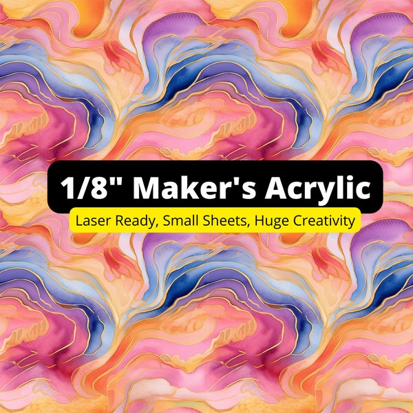 Pattern Print Maker's Acrylic Artistic Modern Abstract Vibrant Colorful Small Sheets for Crafters Jewelry Makers
