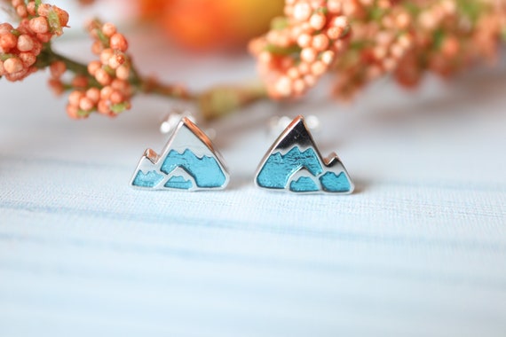 Sterling Silver Mountain Earrings Gifts for Her Nature Jewelry