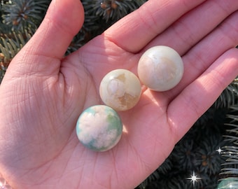 green flower agate mini spheres, you choose: green flower agate mini sphere, beautiful green flower agate