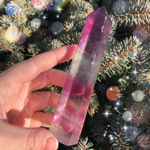 beautiful watermelon fluorite tower