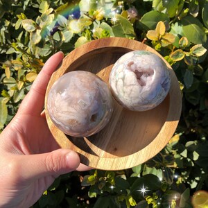 high quality, gorgeous flower agate crystal spheres with druzies
