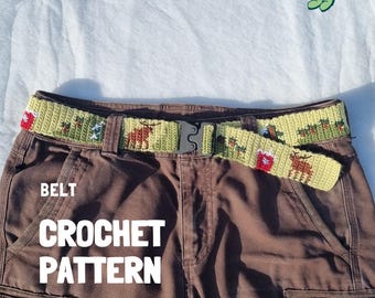 Patrón de cinturón de crochet "Escena del bosque"