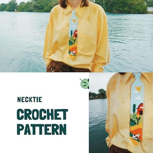 Patrón de crochet para corbata "Un día en la granja"