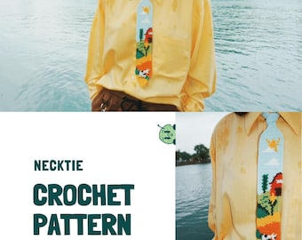 Patrón de crochet para corbata "Un día en la granja"