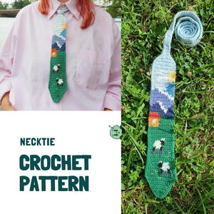 Necktie crochet pattern "Peaceful farmland"