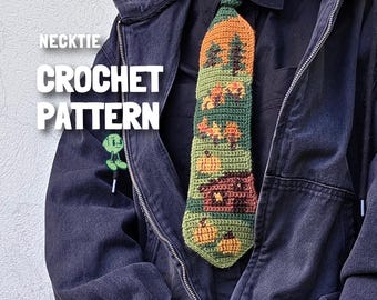Fall landscape necktie crochet pattern